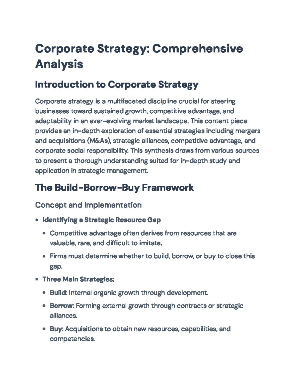Corporate Strategy: In-Depth Analysis and Key Concepts for Success ...