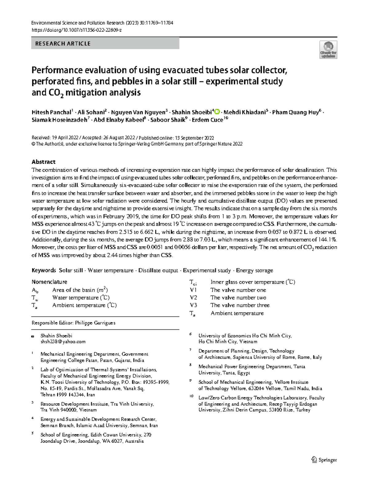 Performance Evaluation of Modified Solar Still with ET Collector ...