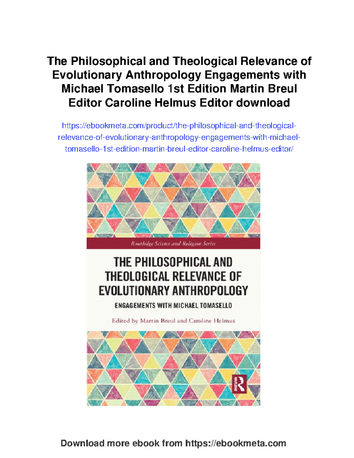 Philosophical & Theological Insights on Evolutionary Anthropology ...