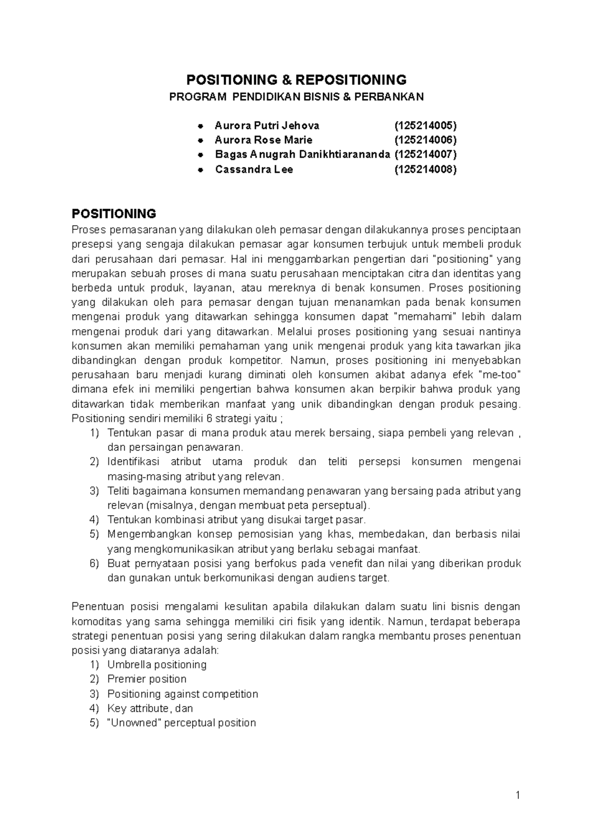 Repositioning Strategies in Business Education: Kelompok 2 Analysis ...
