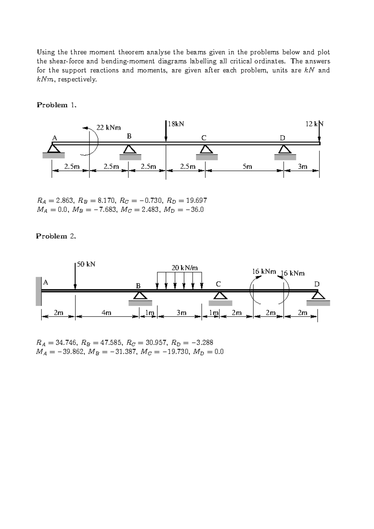 Using the Three Moment Theorem for Beam Analysis - Conti Tuts ...