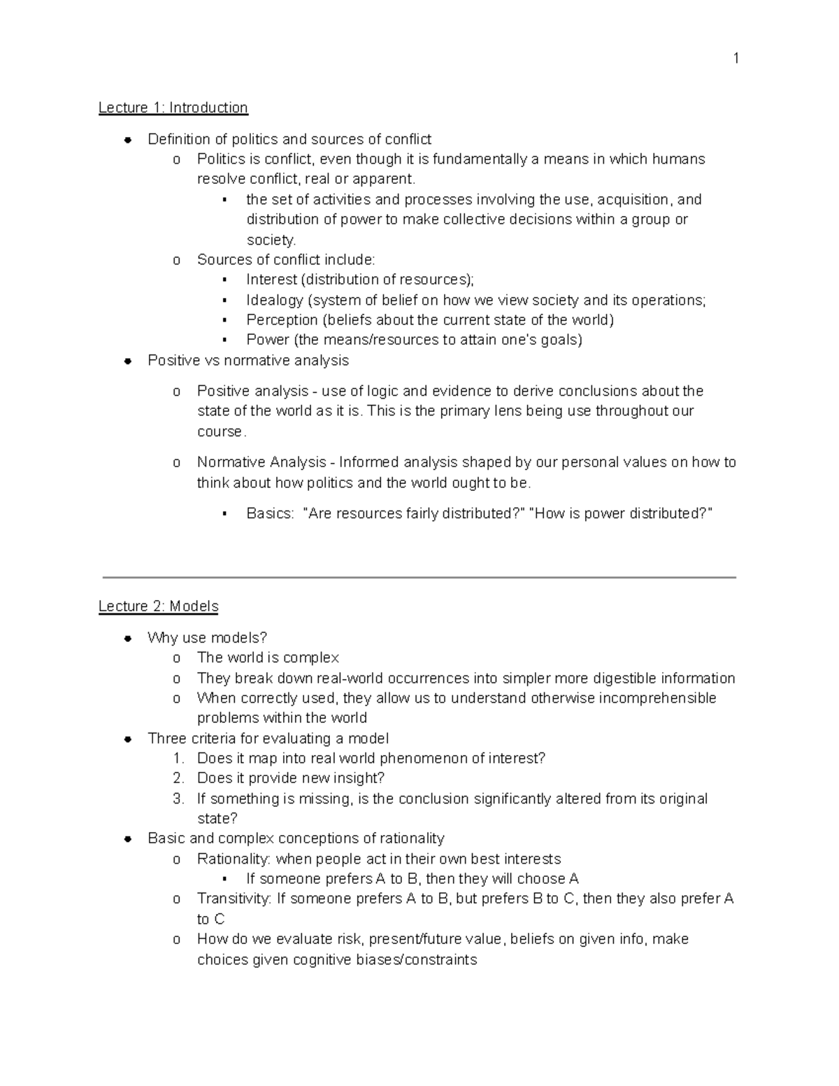 Lecture Notes: Introduction to American Politics (POL 101) - Studocu