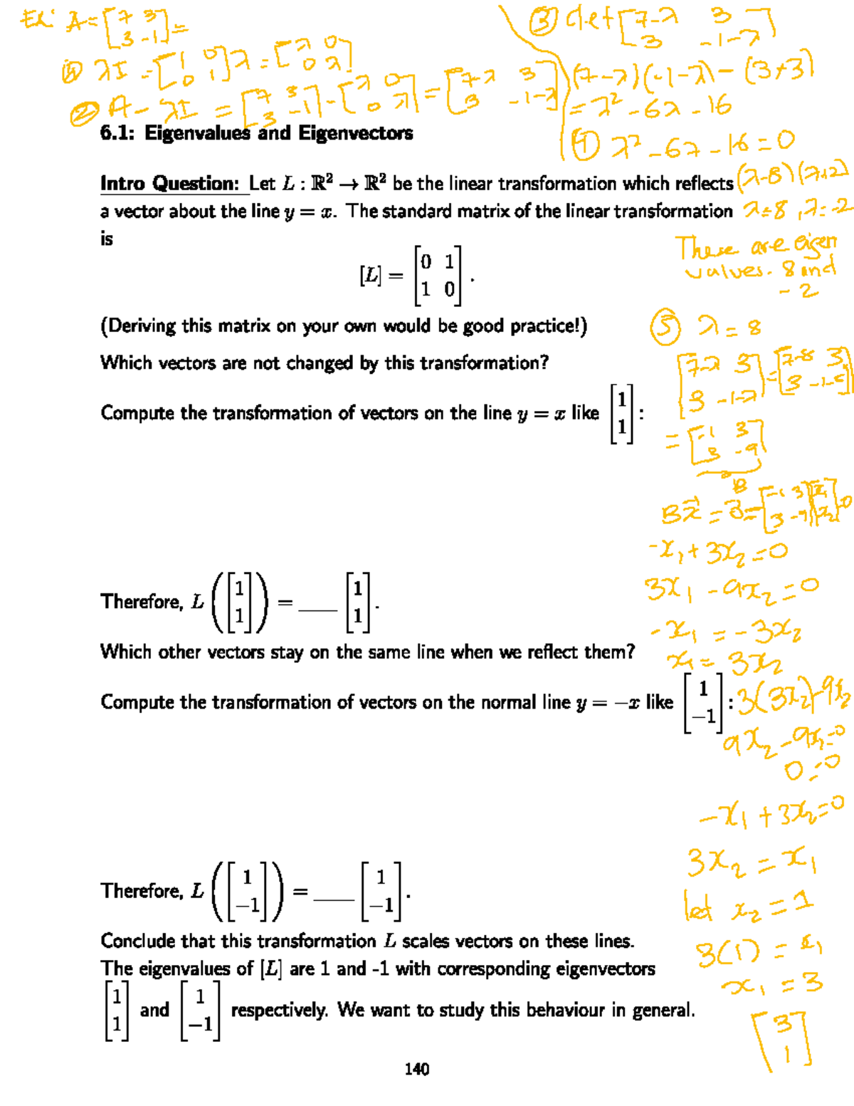 Notes on Eigenvalues and Eigenvectors (Chapters 6-1 to 8-1) - Studocu