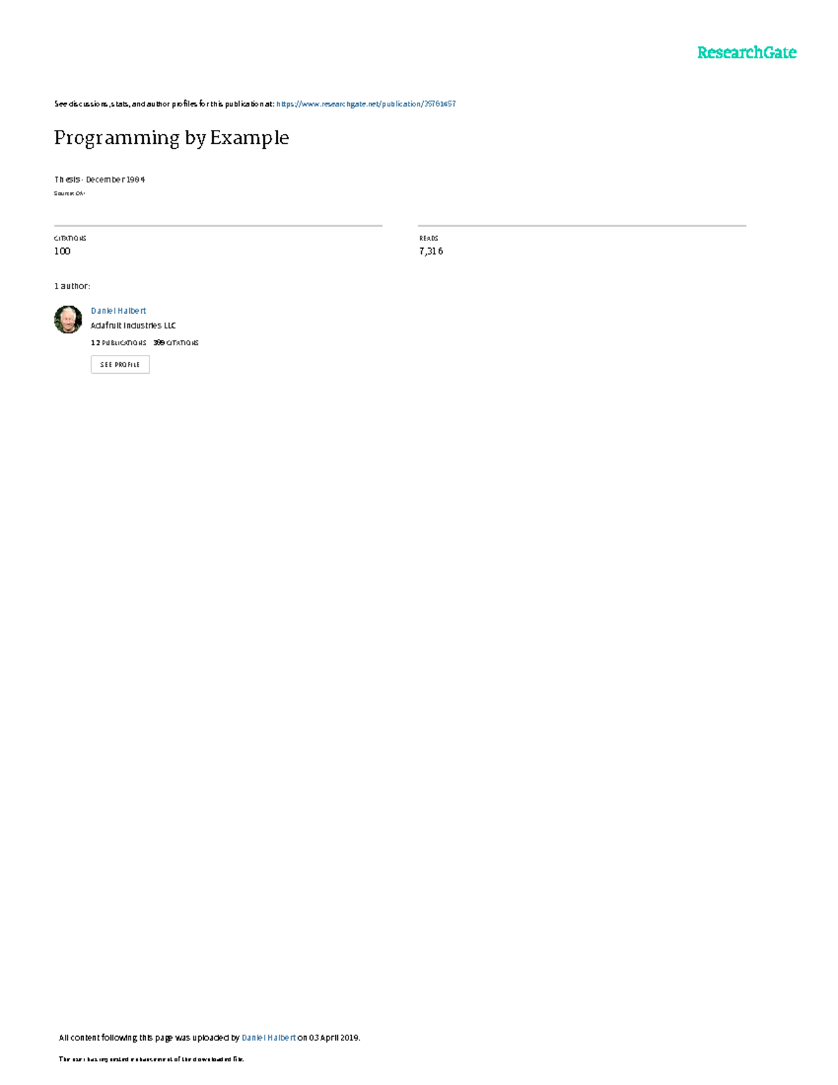PBE 401 - Programming by Example: Thesis & Insights on User Interfaces ...