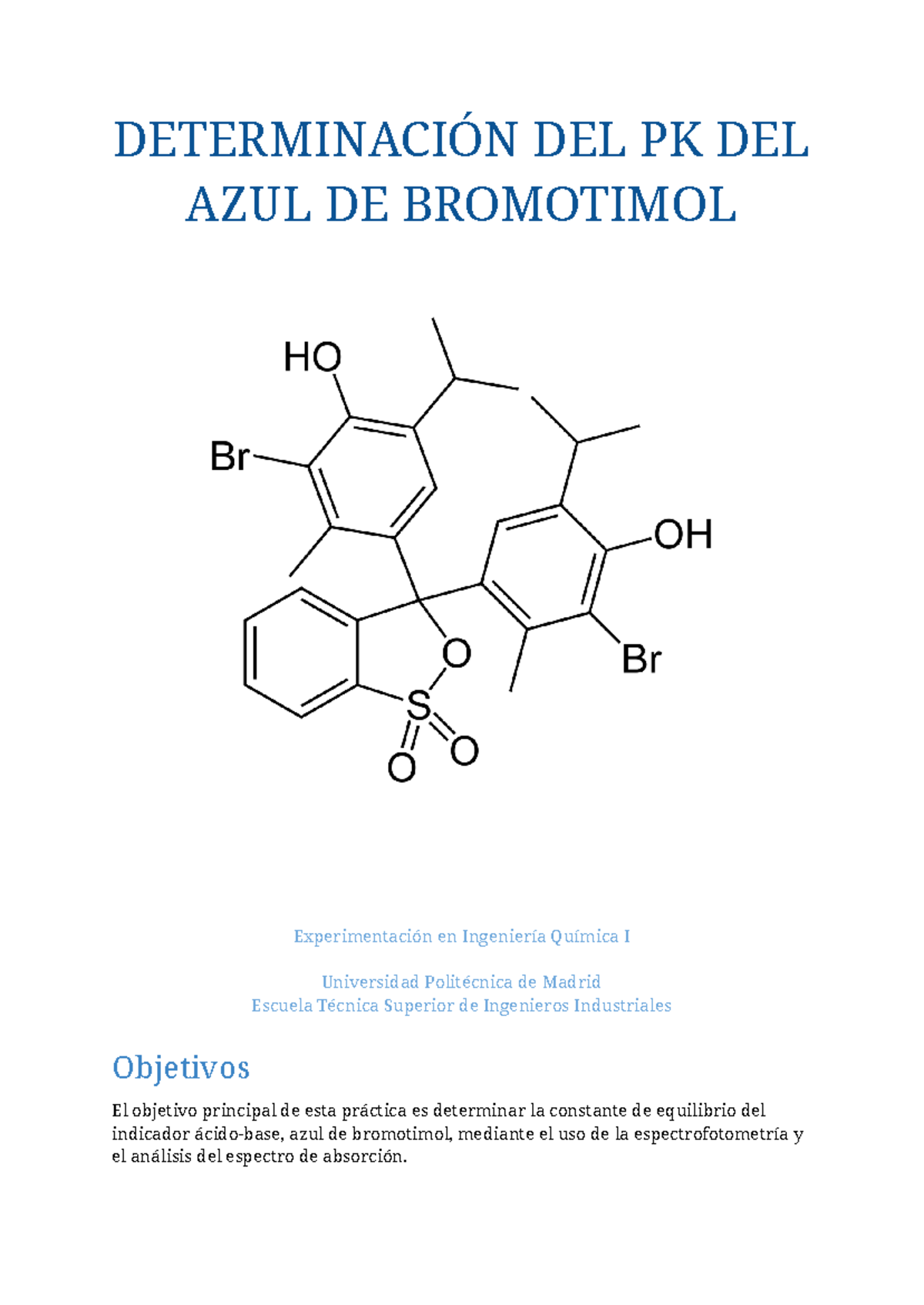 Determinación del pKa del Azul de Bromotimol en Ingeniería Química I ...