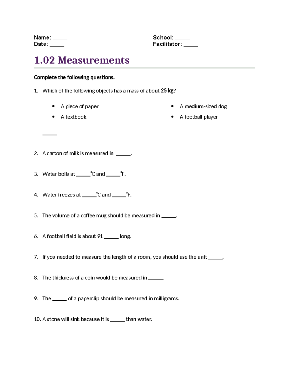 01-02 Task 1 - Measurement Assignment Questions - Studocu