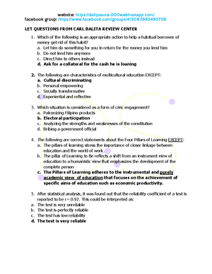 cbrc-2022-let-profed-diagnostic-exam - Assessment of Learning ...