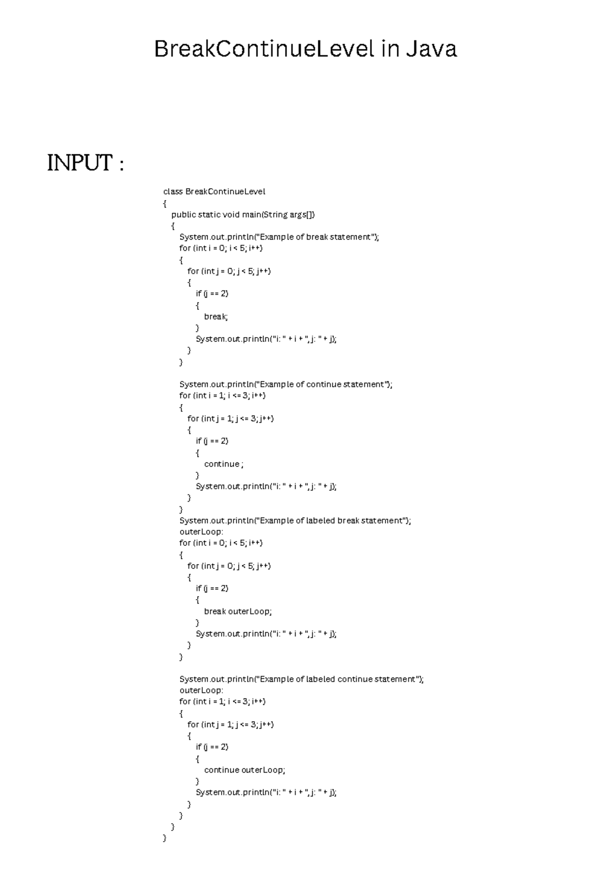 Java Assignment - Homework: Break and Continue Concepts - Studocu