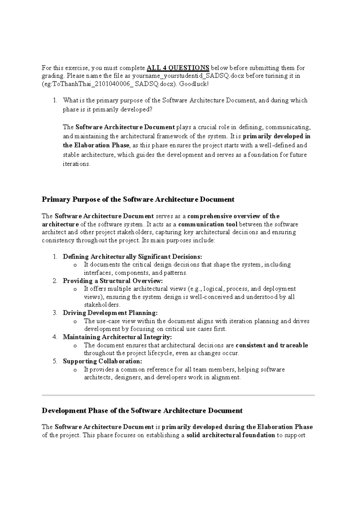 SAD SQ 22010 40175 - Software Architecture Document Overview ...