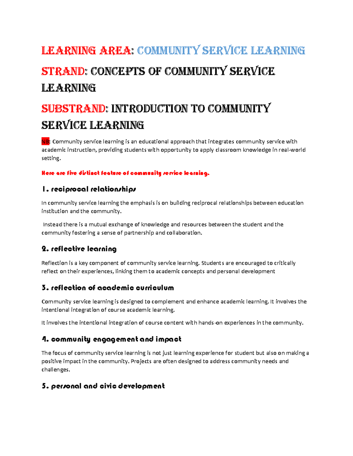 CSL 101: Understanding Community Service Learning Concepts and Models ...