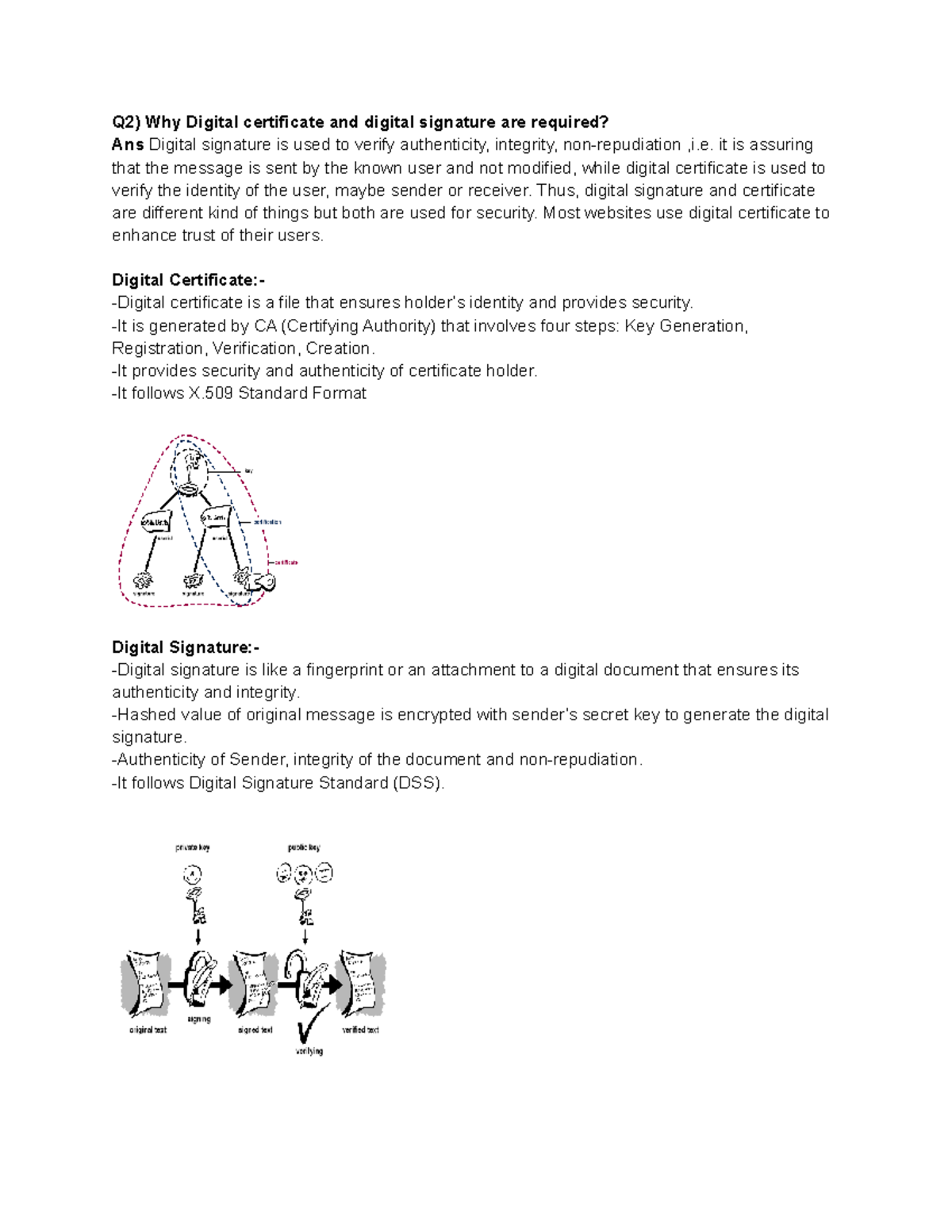 cryptography and system security assignment 4 - Q2) Why Digital ...