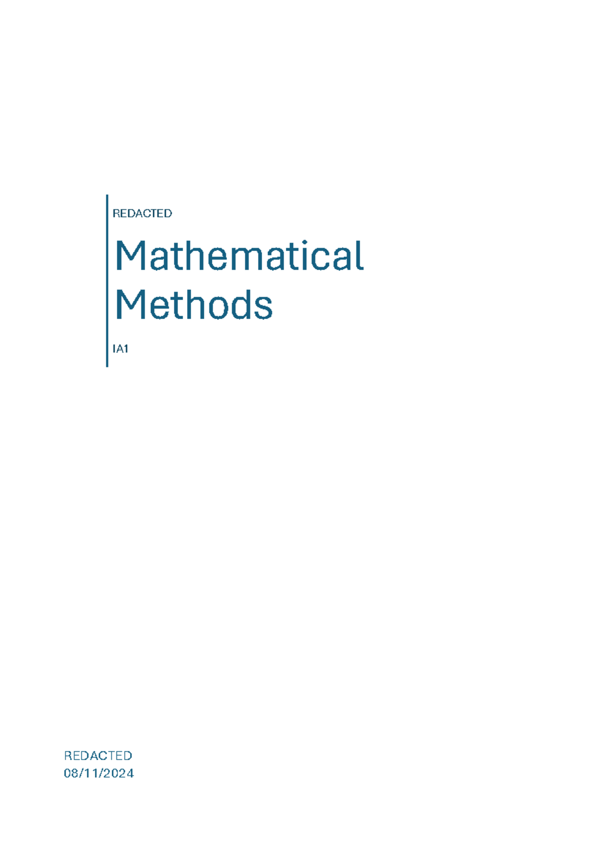Mathematical Methods IA1: Rocket Trajectory Analysis and Modeling - Studocu