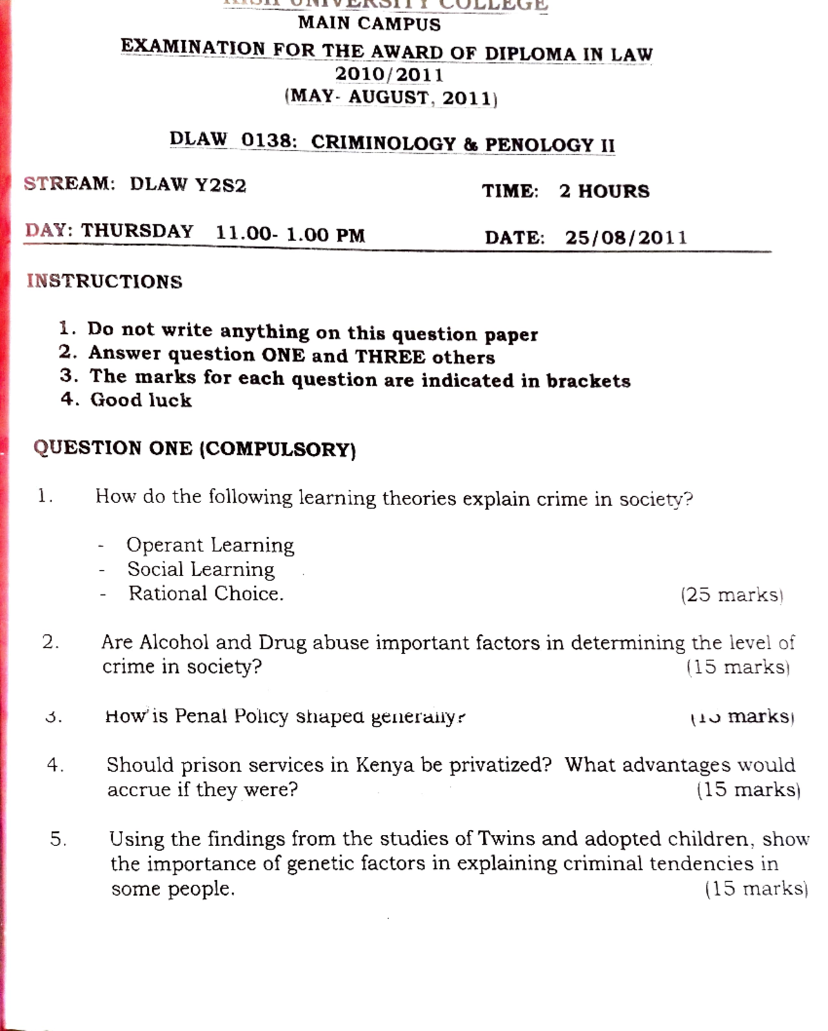 Past Exam Papers Part 1 Review - 2.2 - Studocu