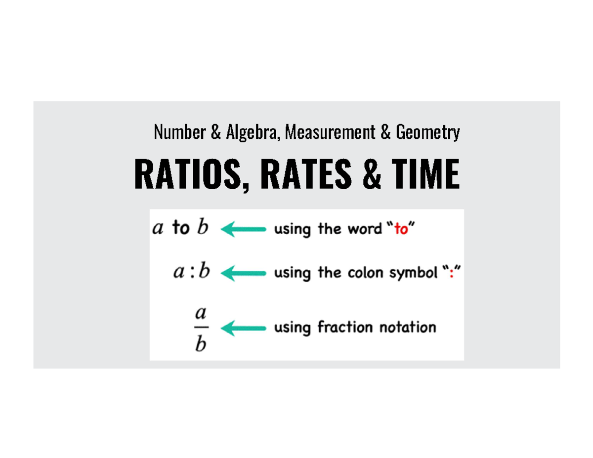 11.01-11.10 Lecture Notes - Understanding Ratios and Rates - Studocu