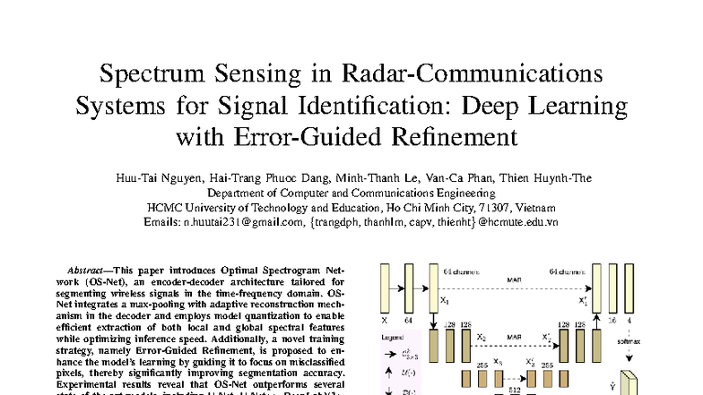 Optimal Spectrogram Network for Spectrum Sensing in 5G Systems - Studocu