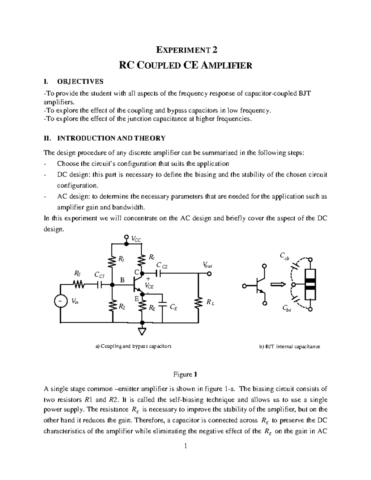 Lab 2: RC Coupled CE Amplifier Frequency Response Analysis - Studocu