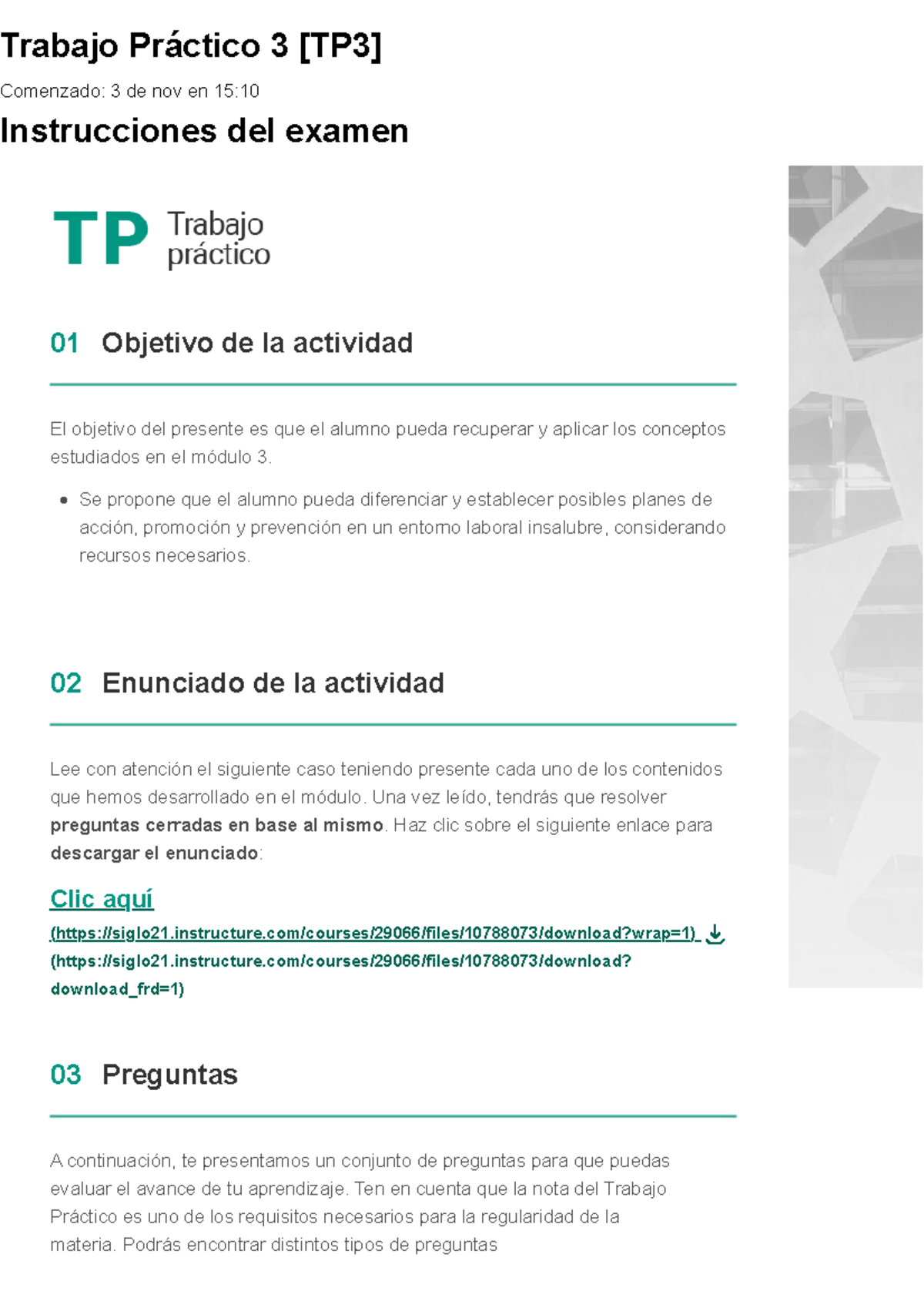 Programa de Asistencia Integral TP3: Instrucciones y Preguntas 90% ...