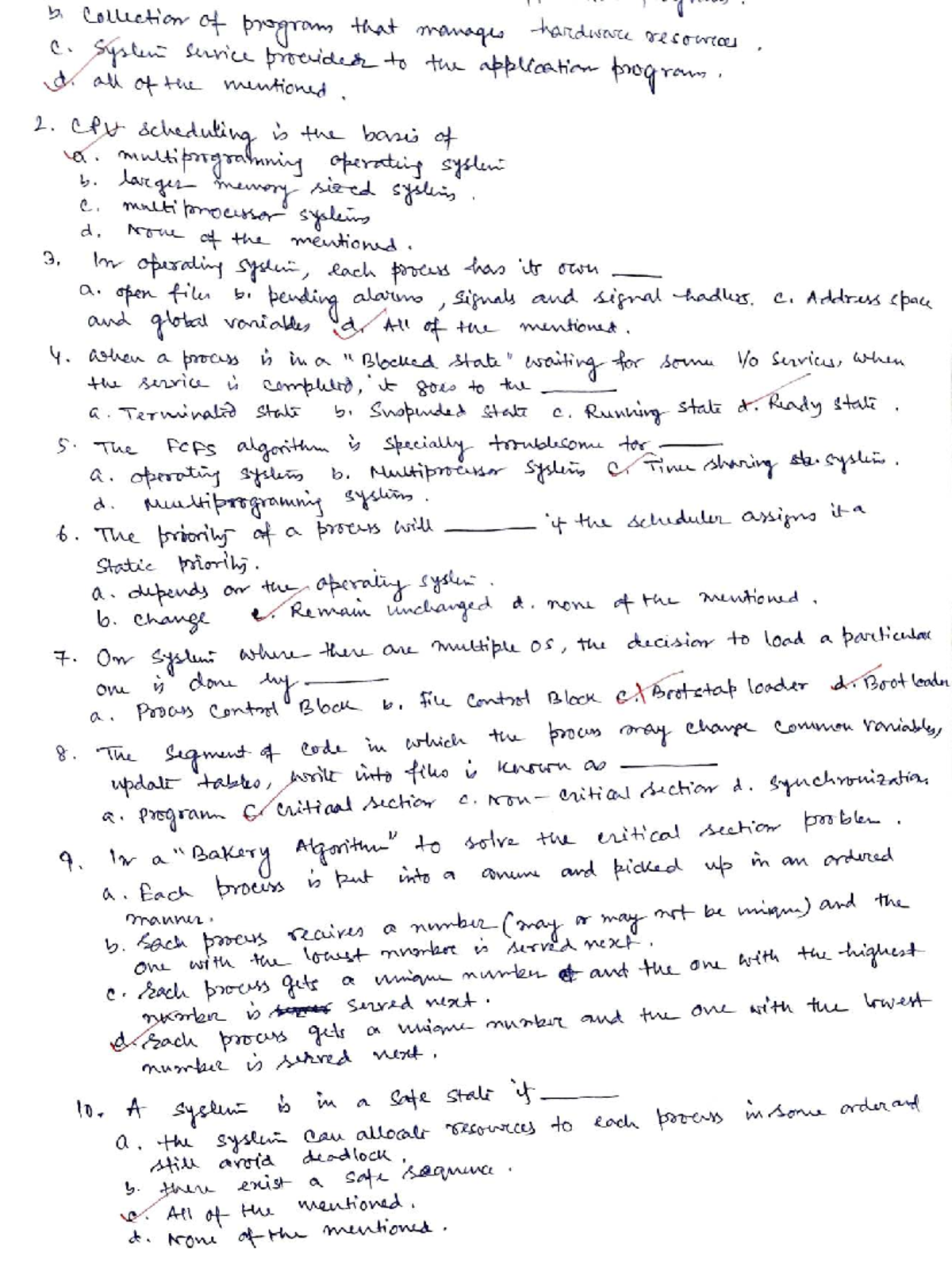 MCQ Study Guide for Course Code: Os - Multiple Choice Questions - Studocu