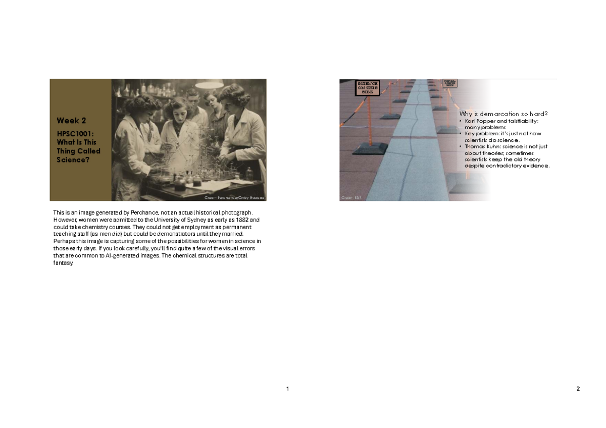 HPSC1001: Week 2 Lecture Notes on Science vs. Pseudoscience - Studocu