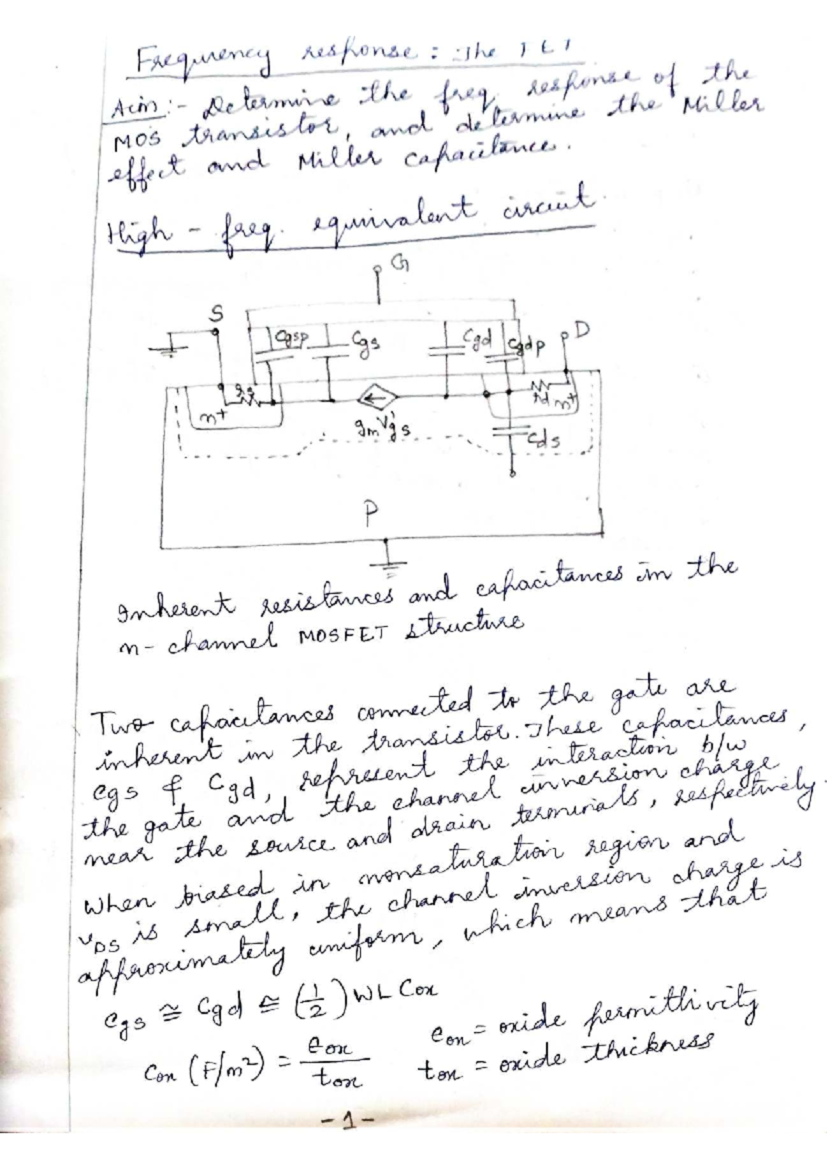 FET Frequency Response and Miller Effect Analysis (EE 101) - Studocu