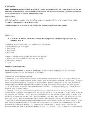 Data management 1-5: Comprehensive notes on statistics and analysis ...