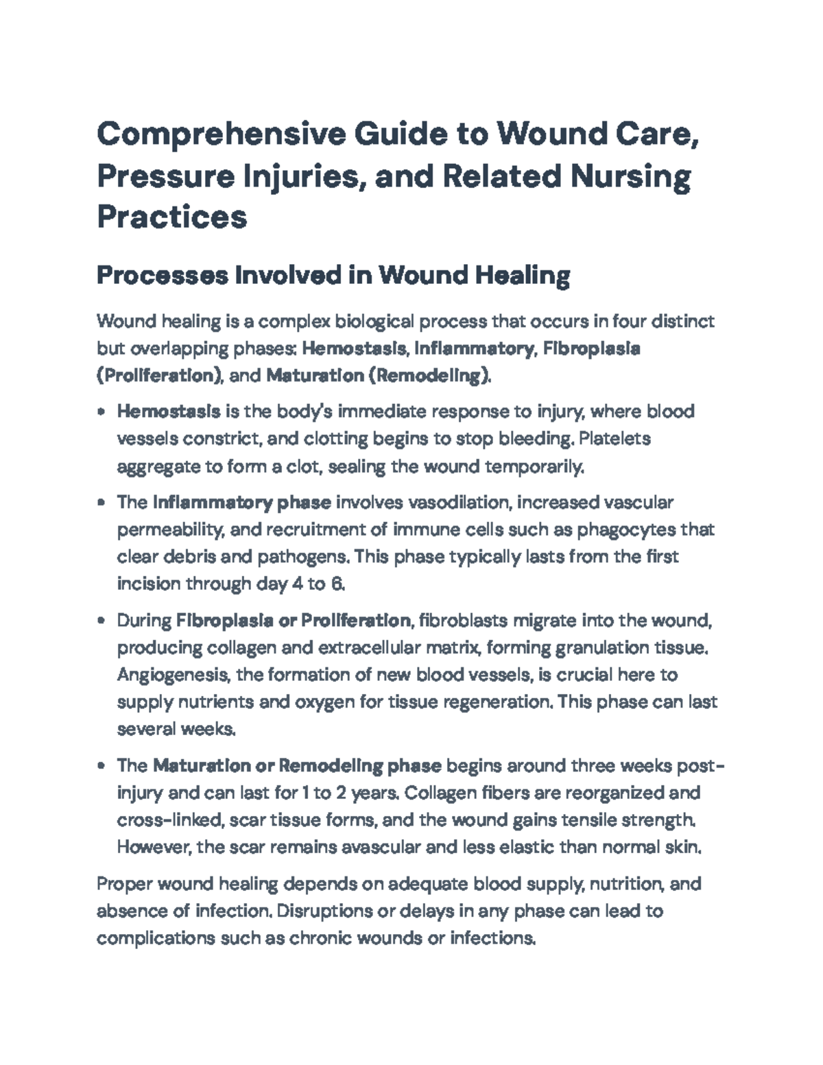 Comprehensive Nursing Guide: Wound Care & Pressure Injury Mgt - Studocu