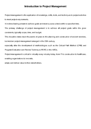 Project Management Lecture Notes: Key Concepts & Phases Overview - Studocu