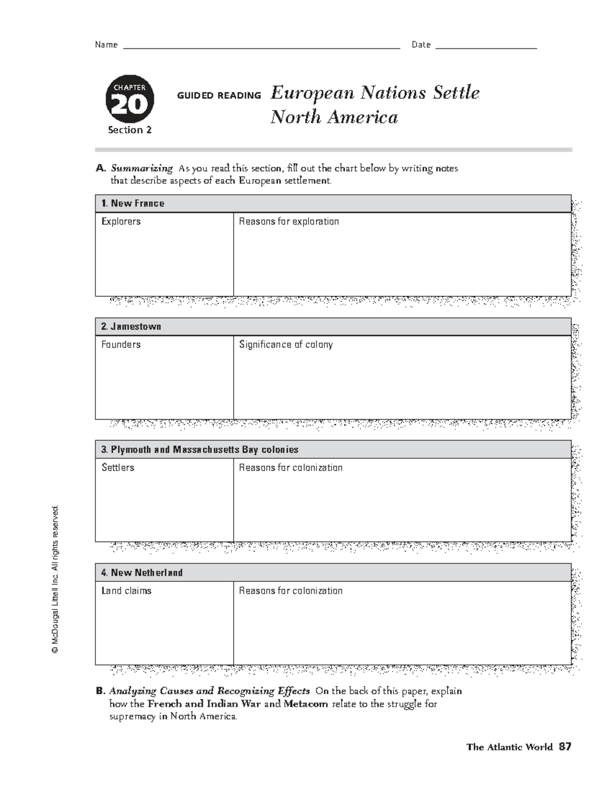 Ch 20 Sec 2 - European Nations Settle North America Guided Notes - Studocu