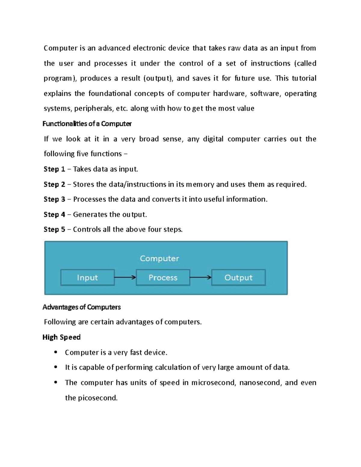 Introduction to Computing - BS Information System - Studocu