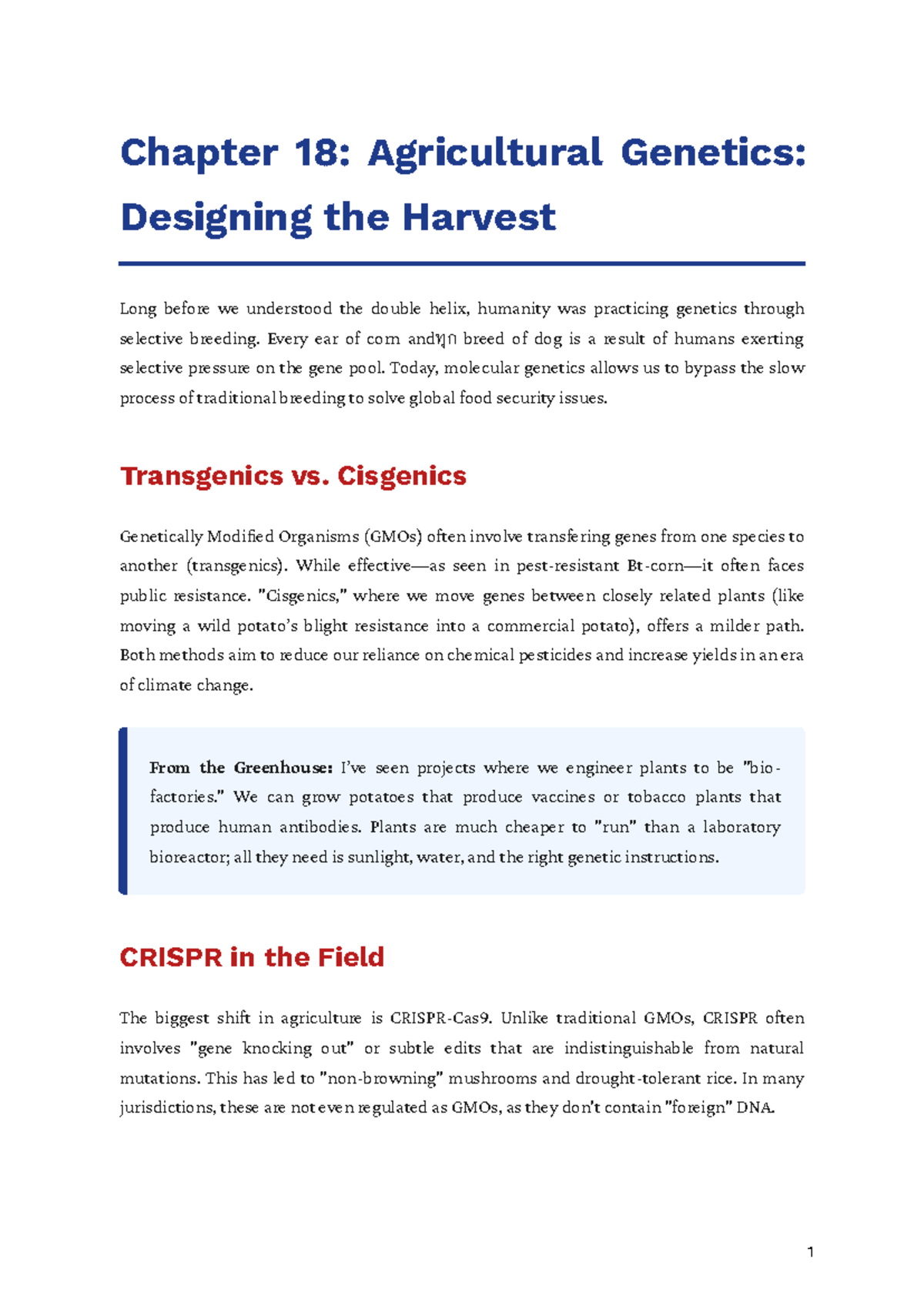 Chapter 18: Agricultural Genetics & GMOs in Modern Farming - Studocu