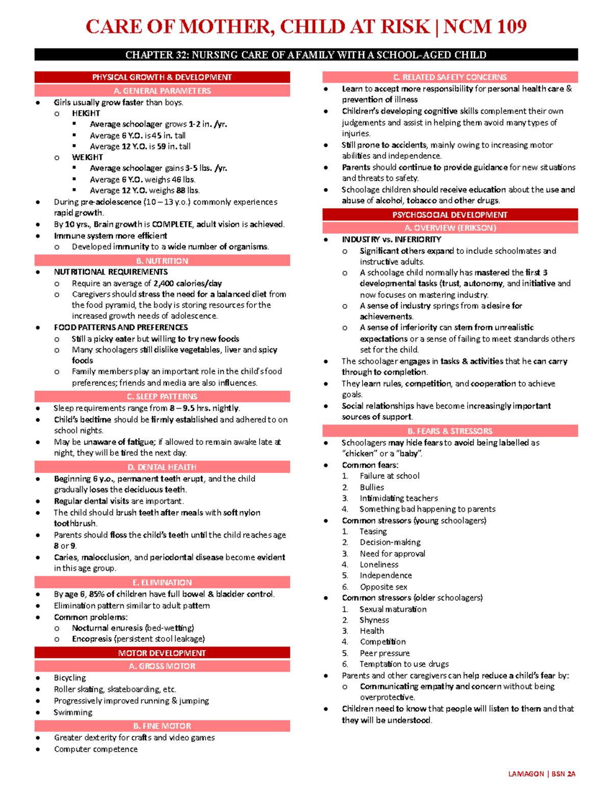 Chapter 32 - Nursing CARE OF A Family WITH A School-AGED Child - CARE ...