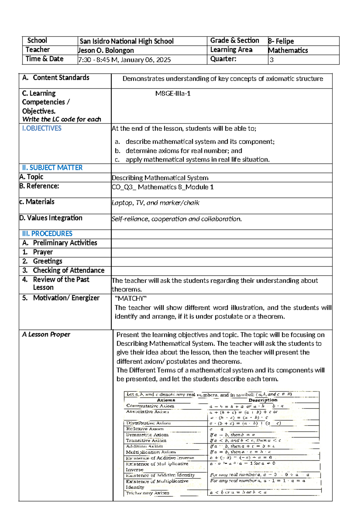 Lesson-PLAN-Math - nmnmn - School San Isidro National High School Grade ...
