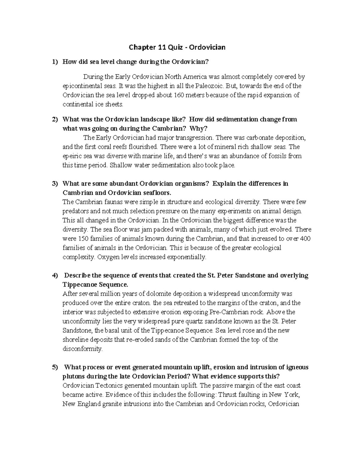 Ch 11 Quiz - Essay Question Quiz for Chapter 11. - Chapter 11 Quiz ...