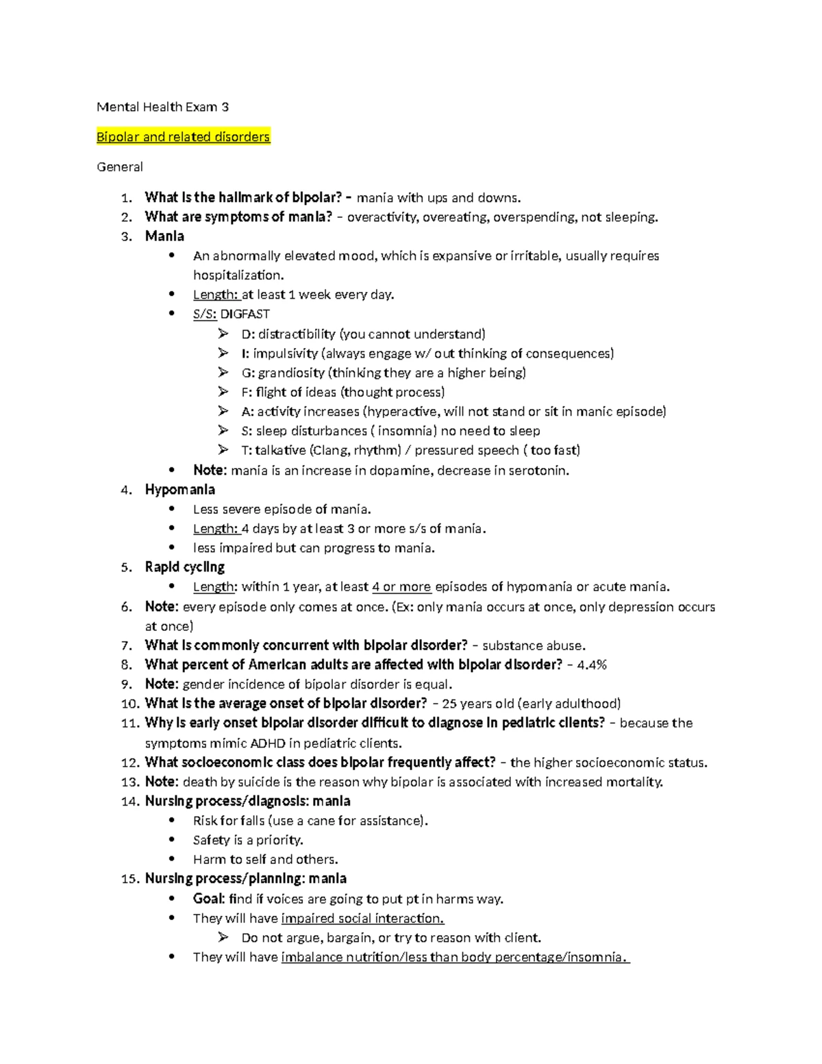 Exam 3 MH - Study Guide for Mental Health Practice Questions - Studocu