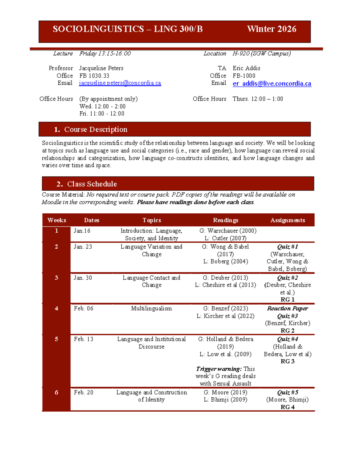 SOCIOLINGUISTICS LING 300 Lecture Notes Winter 2026 - Studocu
