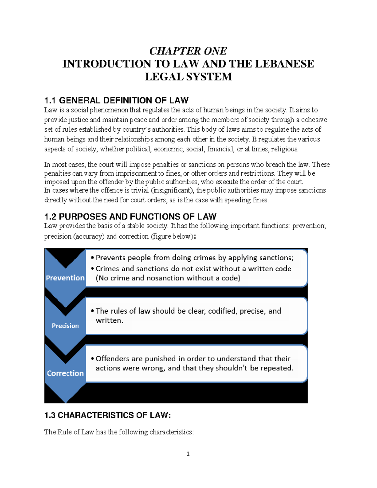 BMGT300 Revision Sheet - Chapter 1: Intro to Law and Legal System - Studocu