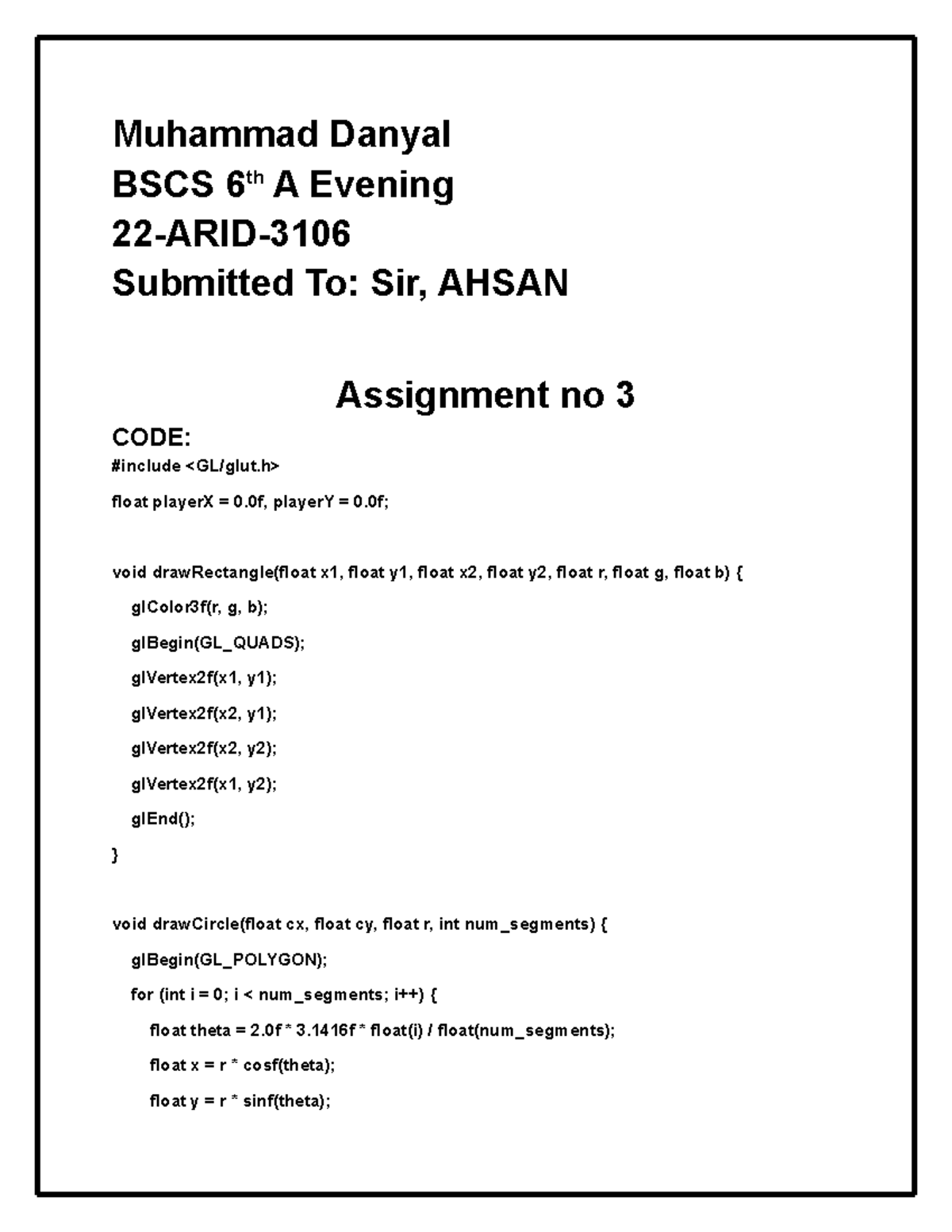 CS313 Computer Graphics Assignment 3: Game Development Code - Studocu