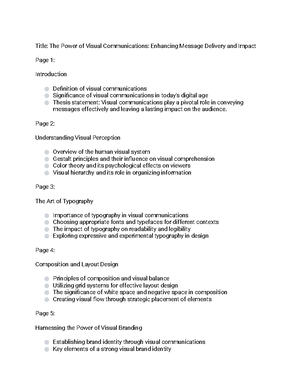 Visual Communications A Comprehensive Overview - Studocu