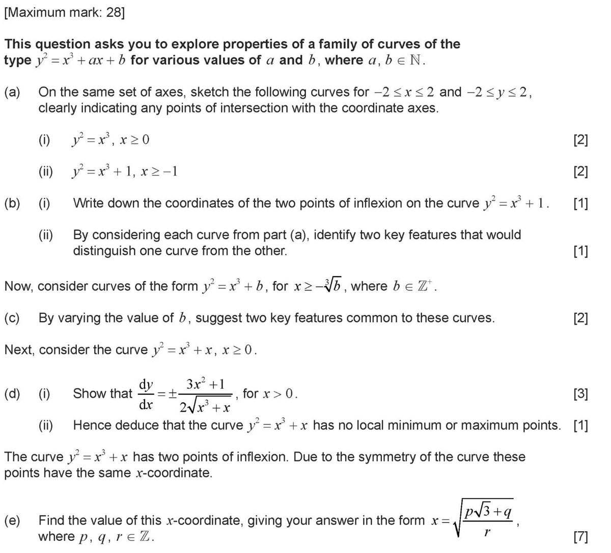Exploring Curves of the Form y² = x³ + ax + b: 20260127 Paper 3 ...
