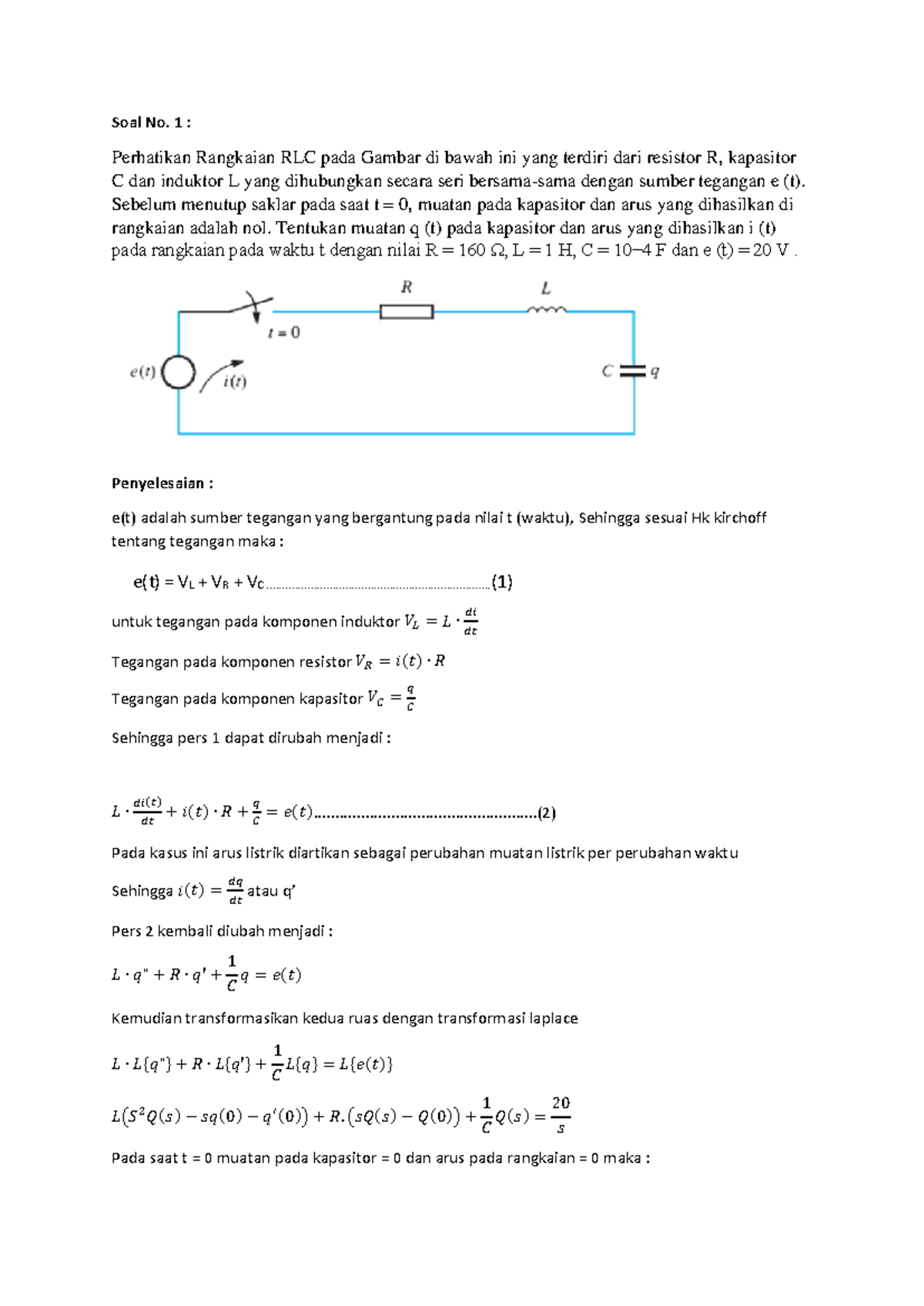 Matematika Teknik 2 - Chapter 9: RLC Circuits & Differential Equations ...