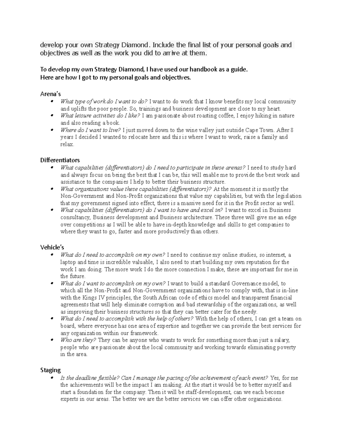 Journal Diamond - informational - develop your own Strategy Diamond ...