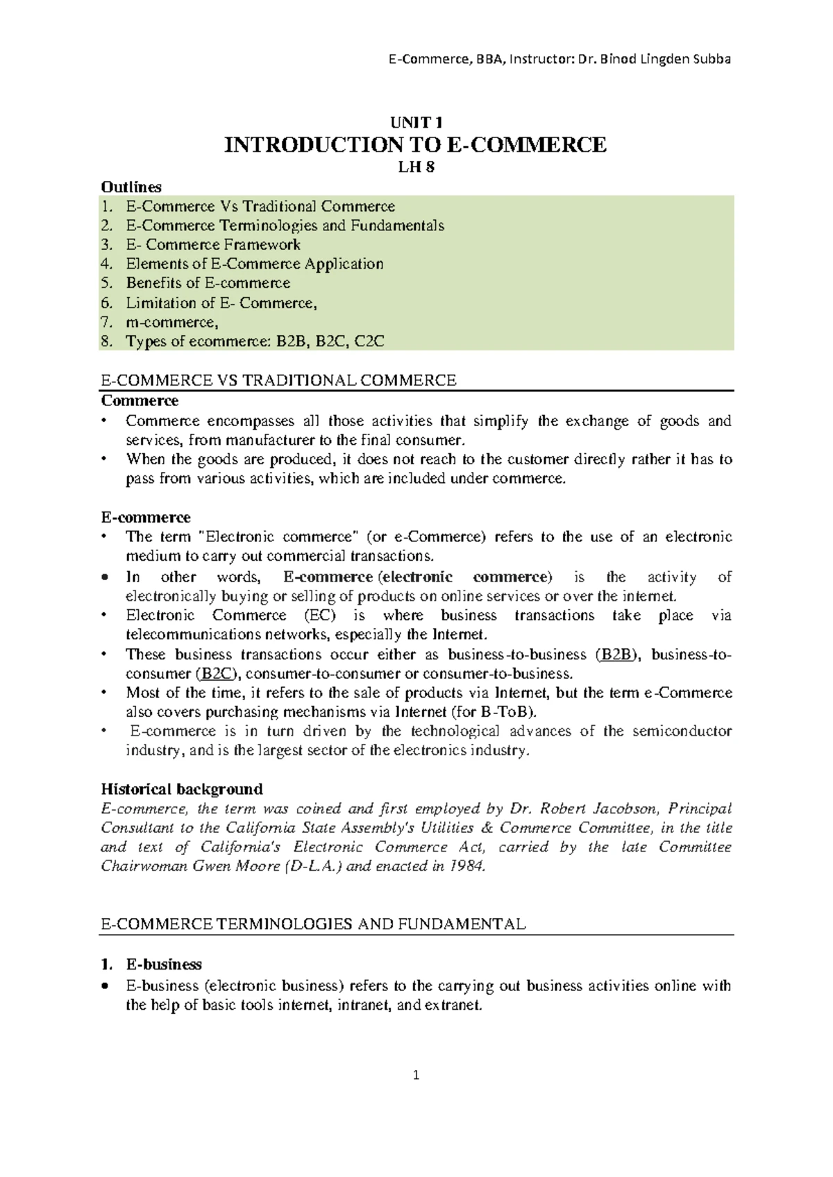 Chapter 5: E-Commerce and Electronic Payment Systems (BBM) - Studocu