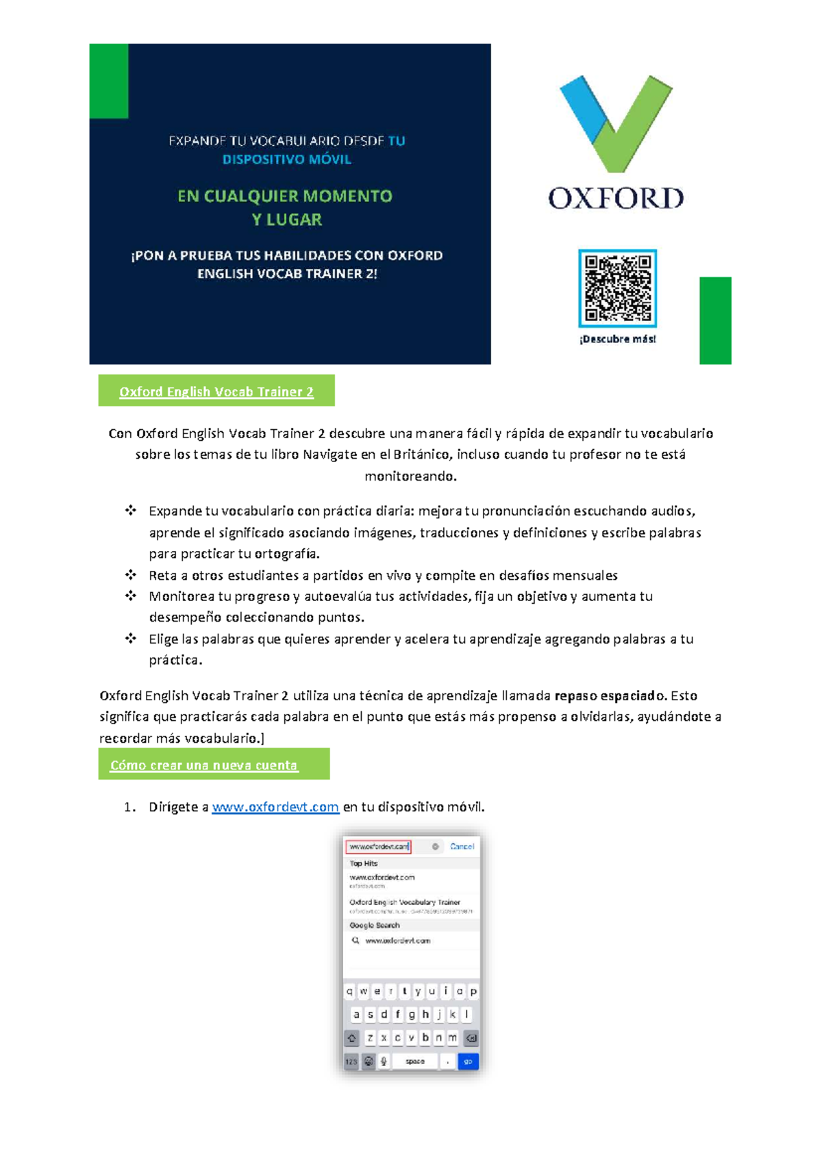 Guía del Usuario para Oxford English Vocab Trainer 2 (OEVT) - Studocu