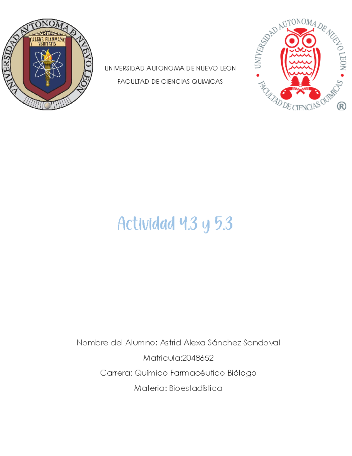 EV ACT 4 evidencia - Química Analítica - UNIVERSIDAD AUTONOMA DE NUEVO ...