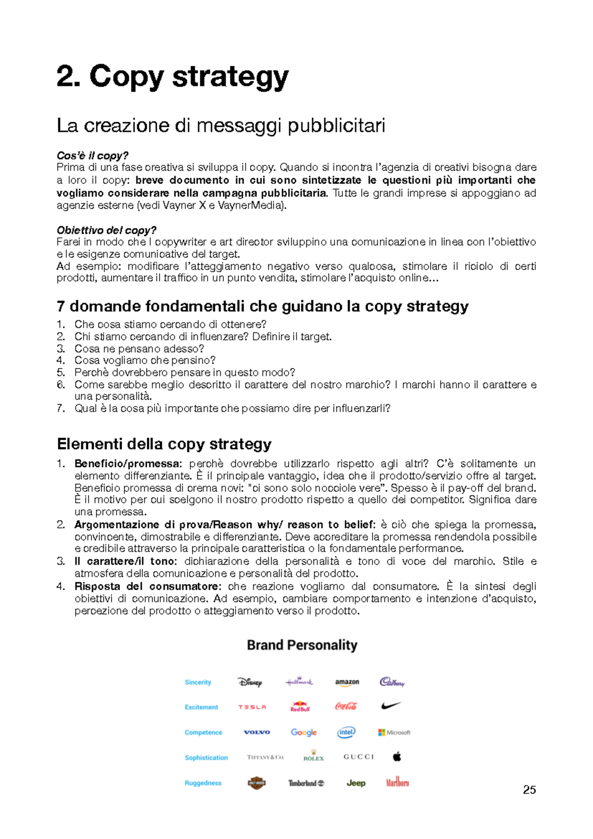 La copy strategy - 2. Copy strategy La creazione di messaggi ...
