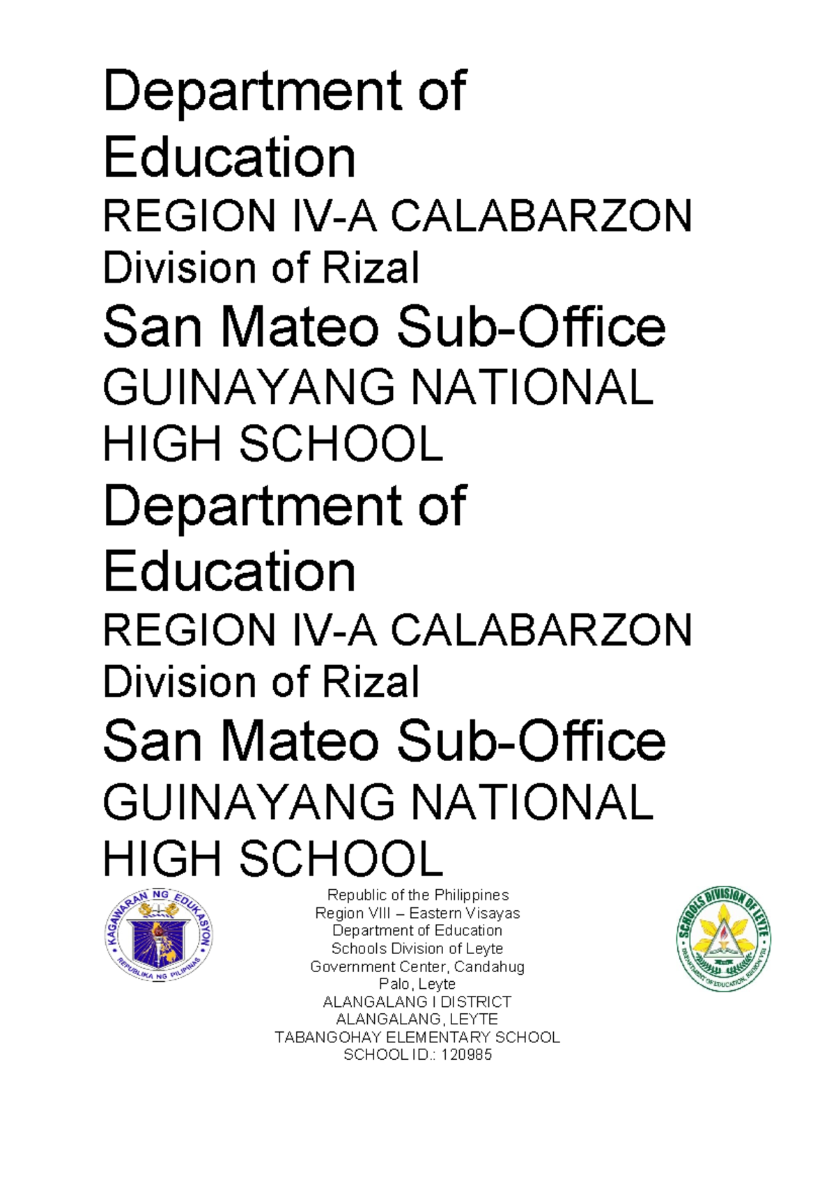 ACR LNC 2024 Activity Completion Report for Tabangohay Elementary ...