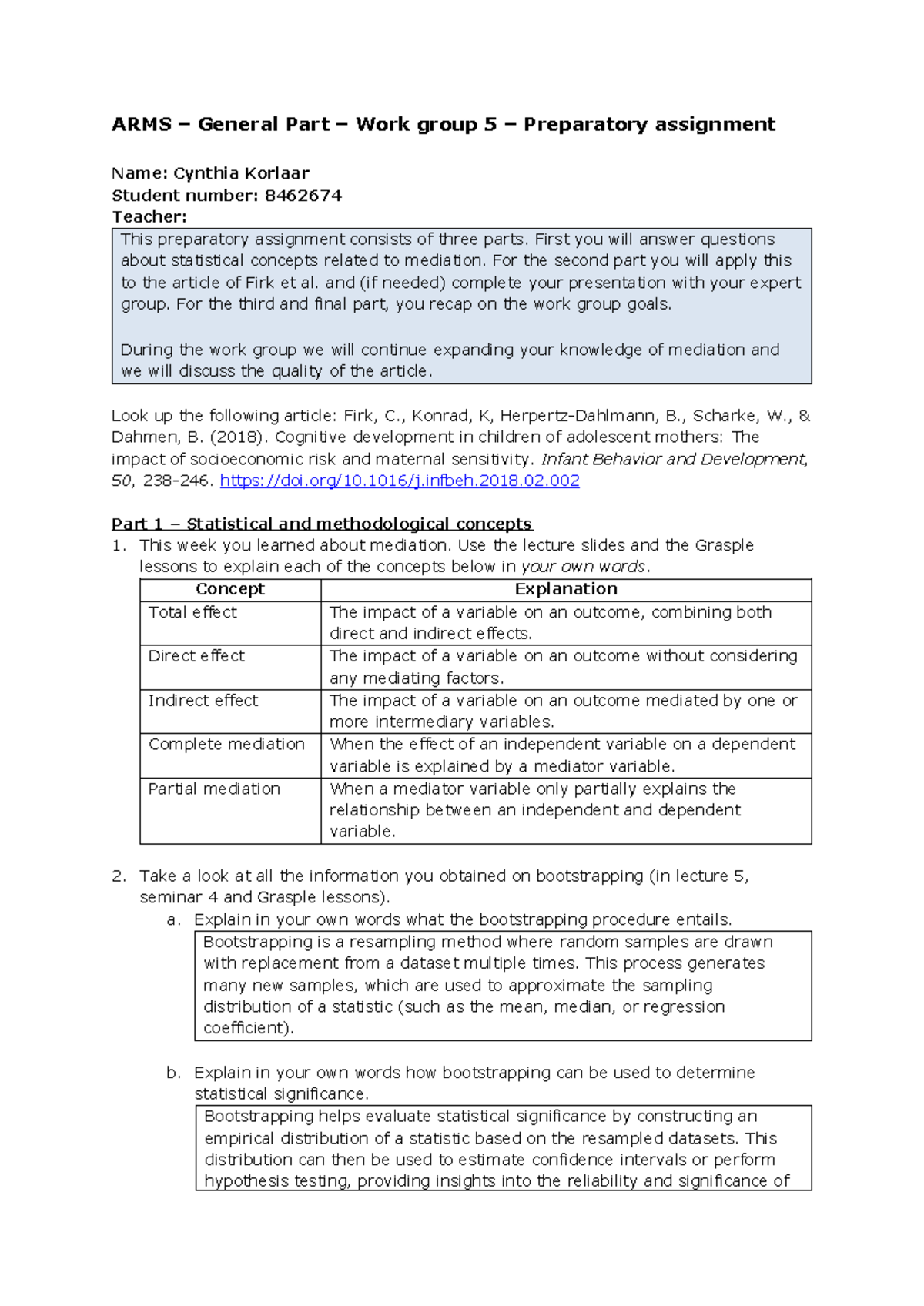 ARMS – General Part – Work Group 5 – Preparatory Assignment by C ...