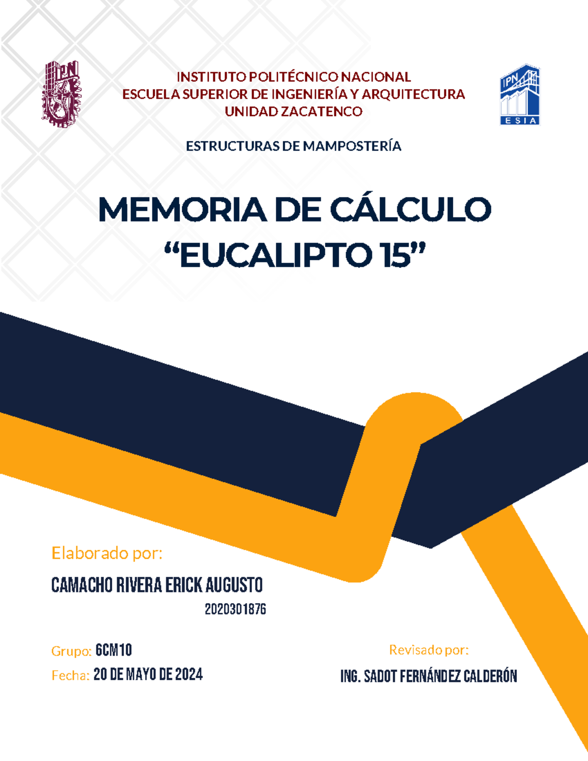 Memoria de Cálculo del Proyecto “Eucalipto 15” - EIA 2024 - Studocu