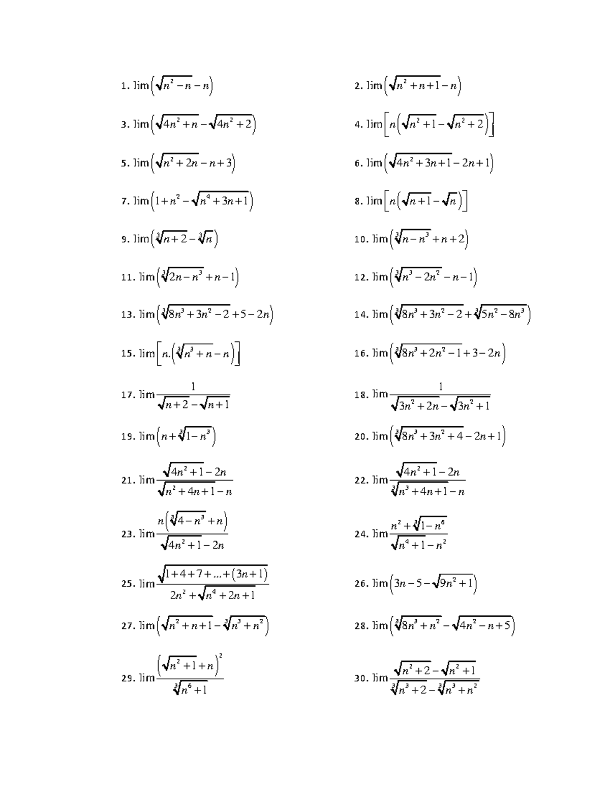 Giới hạn hàm số - Practical Exercises for Math 101 - Studocu