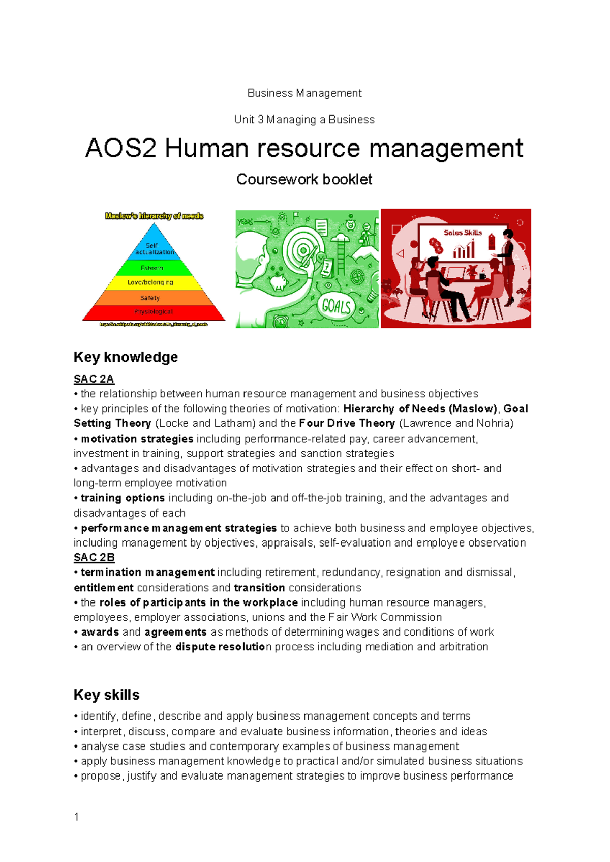 UNIT 3 AOS 2 BUSINESS PRACTICE MATERIAL - Business Management Unit 3 ...